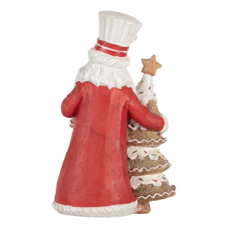 Clayre & Eef Statuetta decorativa di Natale Babbo Natale 15x11x25 cm Marrone Plastica