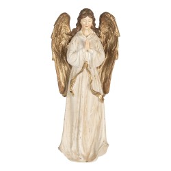 Clayre & Eef Christmas Decoration Angel 23x12x47 cm Beige Plastic