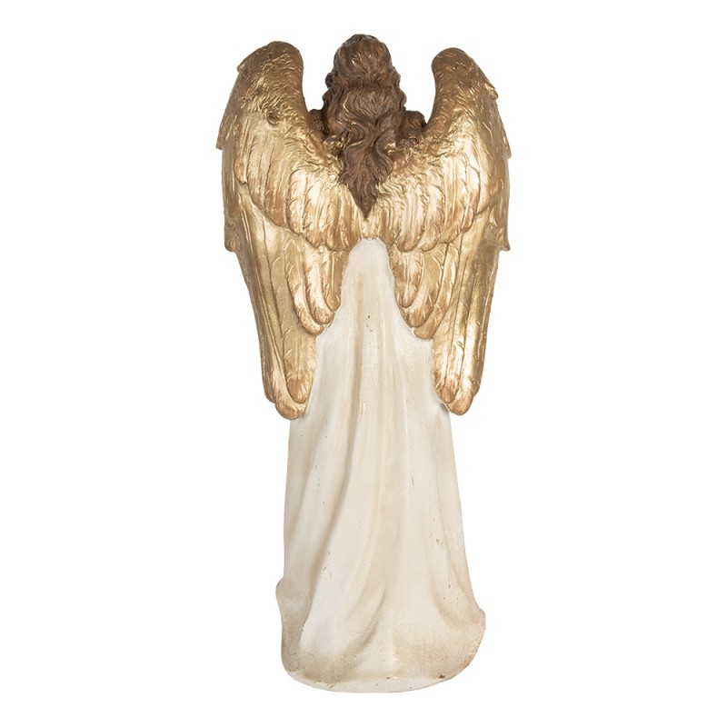 Clayre & Eef Christmas Decoration Angel 23x12x47 cm Beige Plastic