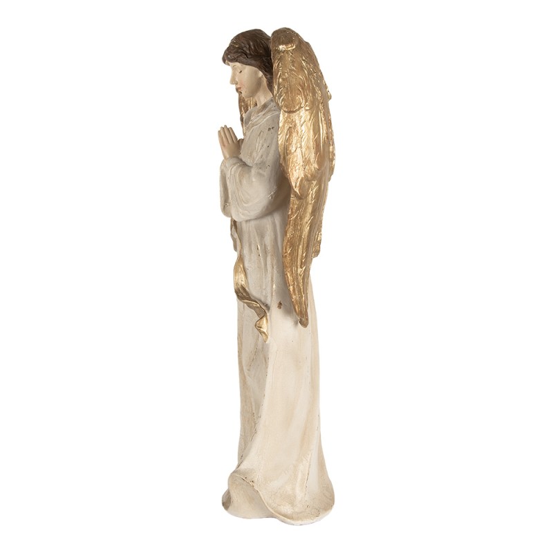 Clayre & Eef Christmas Decoration Angel 23x12x47 cm Beige Plastic
