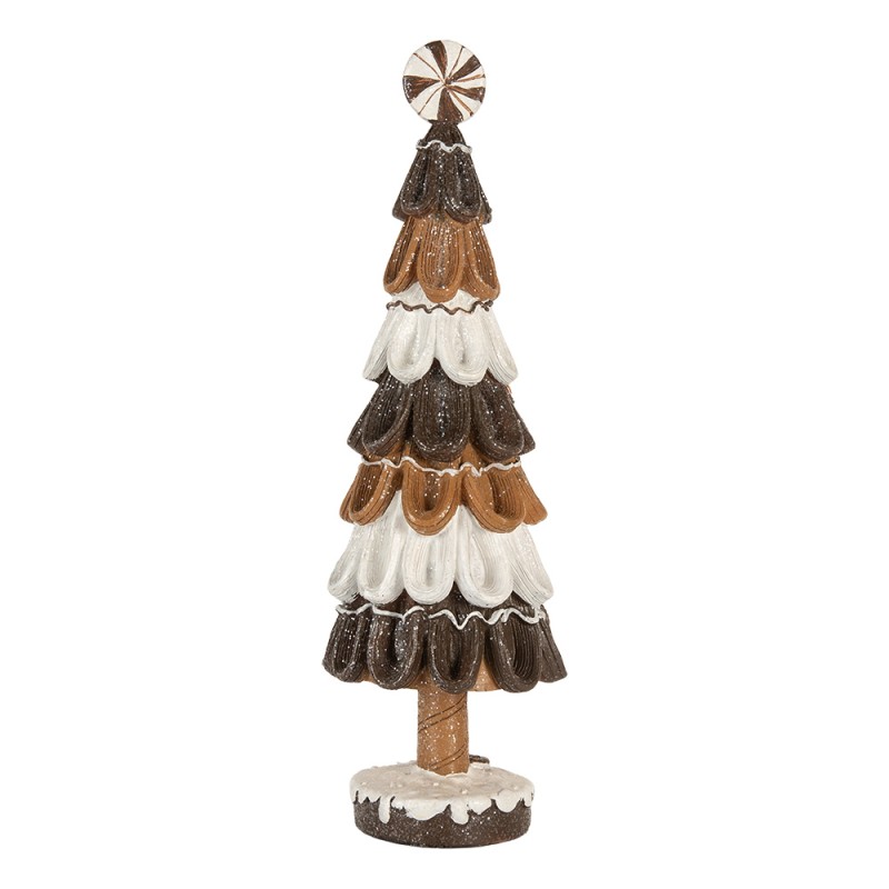 Clayre & Eef Decorazione Albero di Natale Ø 12x39 cm Marrone Plastica