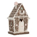 Clayre & Eef Gingerbread house met LED 14x9x21 cm Bruin Kunststof