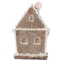 Clayre & Eef Gingerbread house met LED 14x9x21 cm Bruin Kunststof