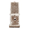Clayre & Eef Gingerbread house met LED 14x9x21 cm Bruin Kunststof
