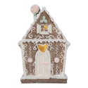 Clayre & Eef Gingerbread house met LED 14x9x21 cm Bruin Kunststof