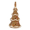 Clayre & Eef Portacandela Albero di Natale 10x8x16 cm Marrone Ceramica