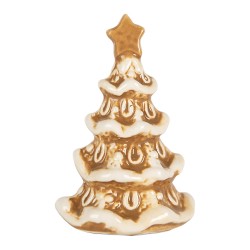 Clayre & Eef Décoration de Noël Sapin de Noël 6x5x9 cm Marron Céramique
