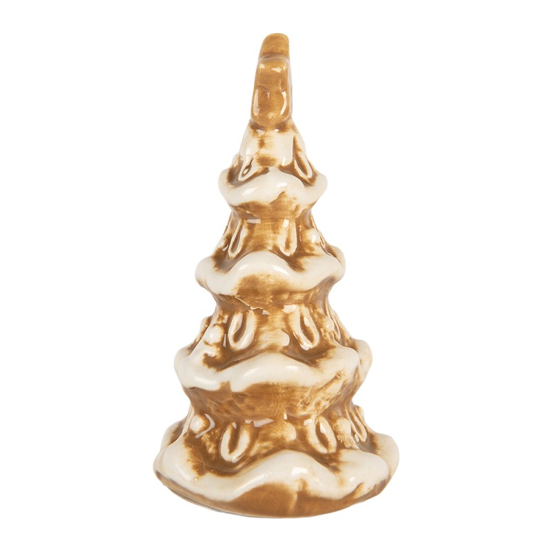 Clayre & Eef Decorazione di Natalizie Albero di Natale 6x5x9 cm Marrone Ceramica