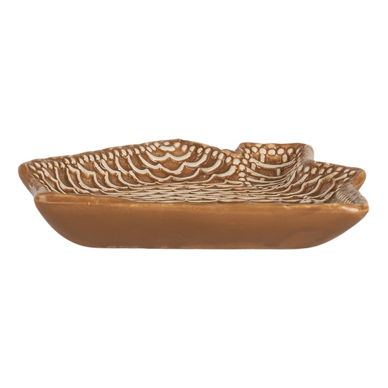 Clayre & Eef 17x17x3 cm Brown Ceramic
