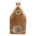 Clayre & Eef Waxinelichthouder Huis 11x9x21 cm Bruin Keramiek