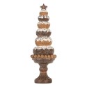 Clayre & Eef Statuetta decorativa di Natale Albero di Natale Ø 11x33 cm Marrone Plastica