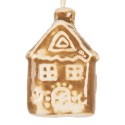 Clayre & Eef Christmas Ornament House 4x4x7 cm Brown Ceramic
