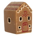 Clayre & Eef Maison en pain d'épices avec LED 7x6x9 cm Marron Céramique