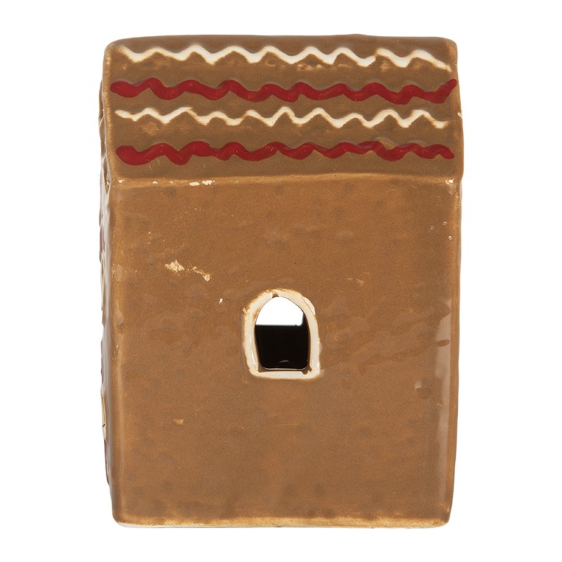Clayre & Eef Maison en pain d'épices avec LED 7x6x9 cm Marron Céramique