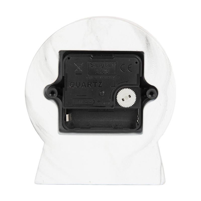 Gabriël Table Clock 1xAA White Metal