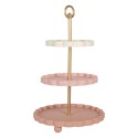 Clayre & Eef Etagere Ø 30x50 cm Rosa Metallo