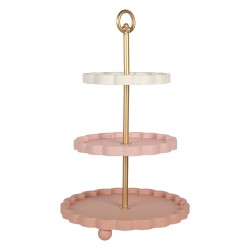 Clayre & Eef Etagere Ø 30x50 cm Rosa Metallo