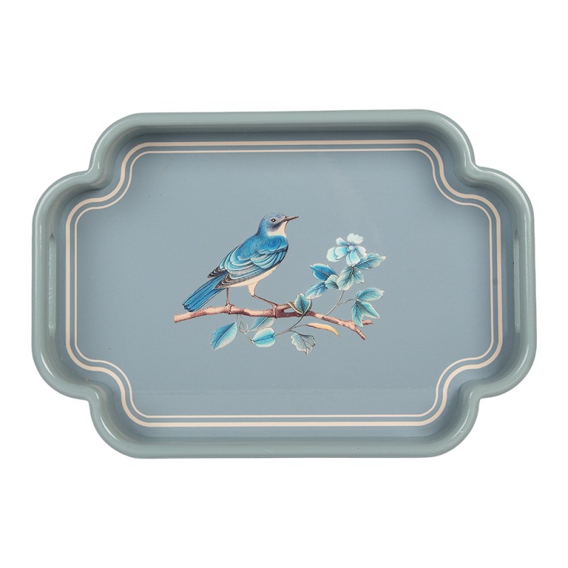 Clayre & Eef Vassoio set van 2 Blu Legno