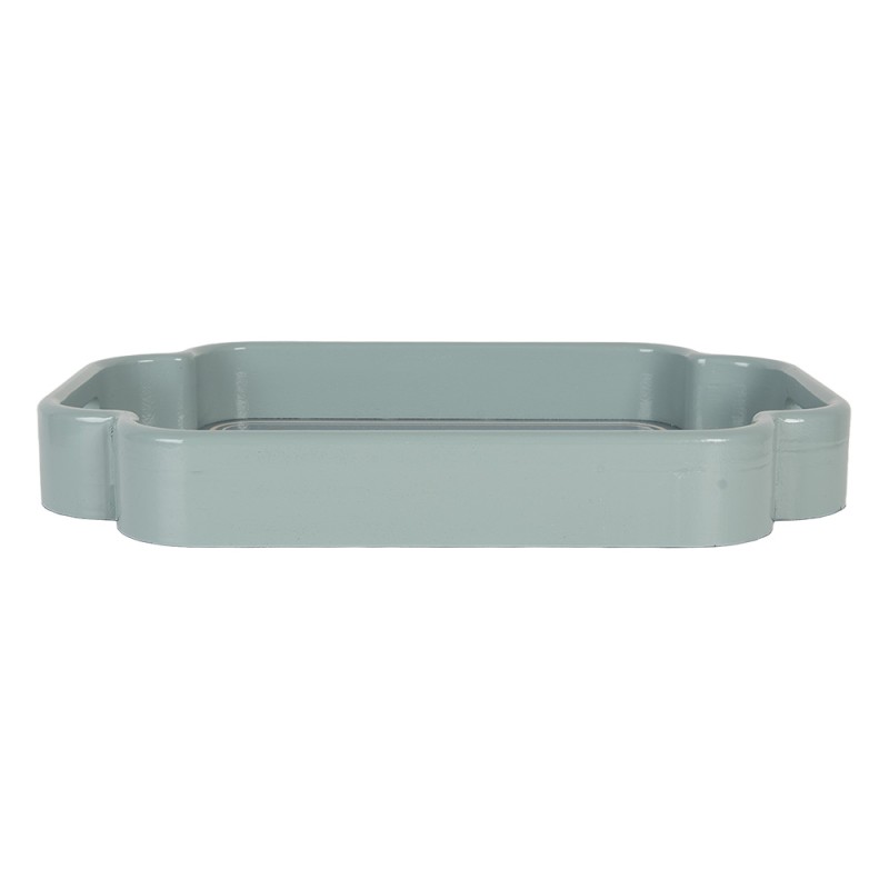 Clayre & Eef Vassoio set van 2 Blu Legno