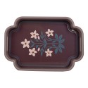 Clayre & Eef Vassoio set van 2 Grigio Legno Fiori