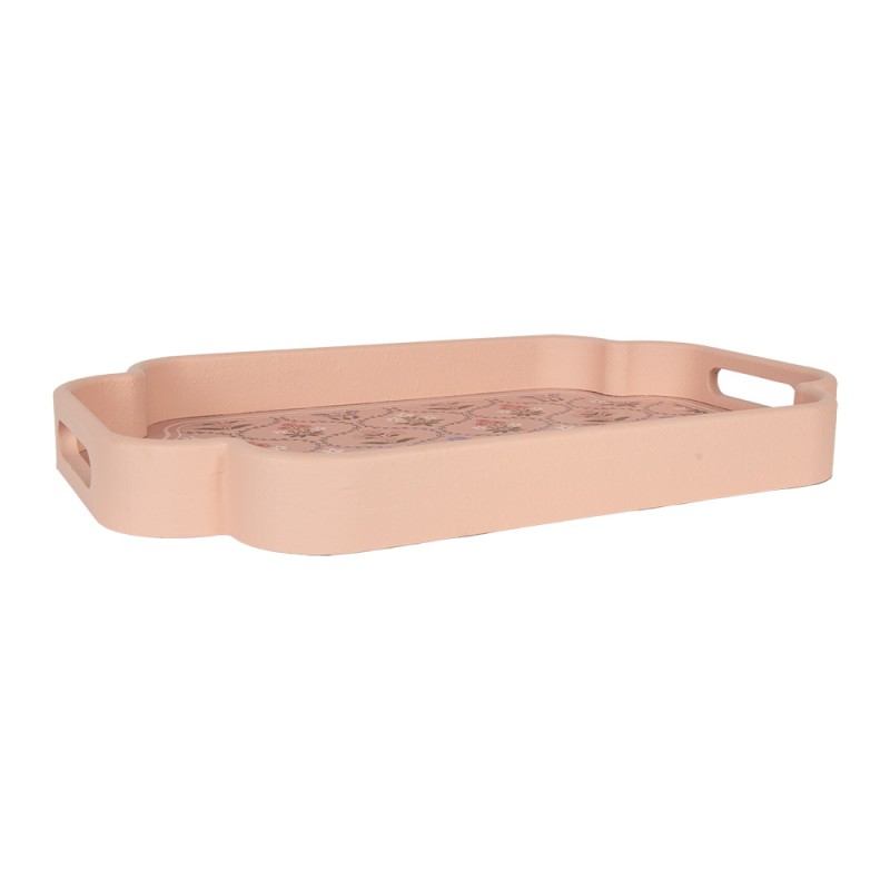 Clayre & Eef Vassoio set van 2 Grigio Legno Fiori
