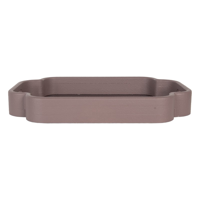 Clayre & Eef Vassoio set van 2 Grigio Legno Fiori