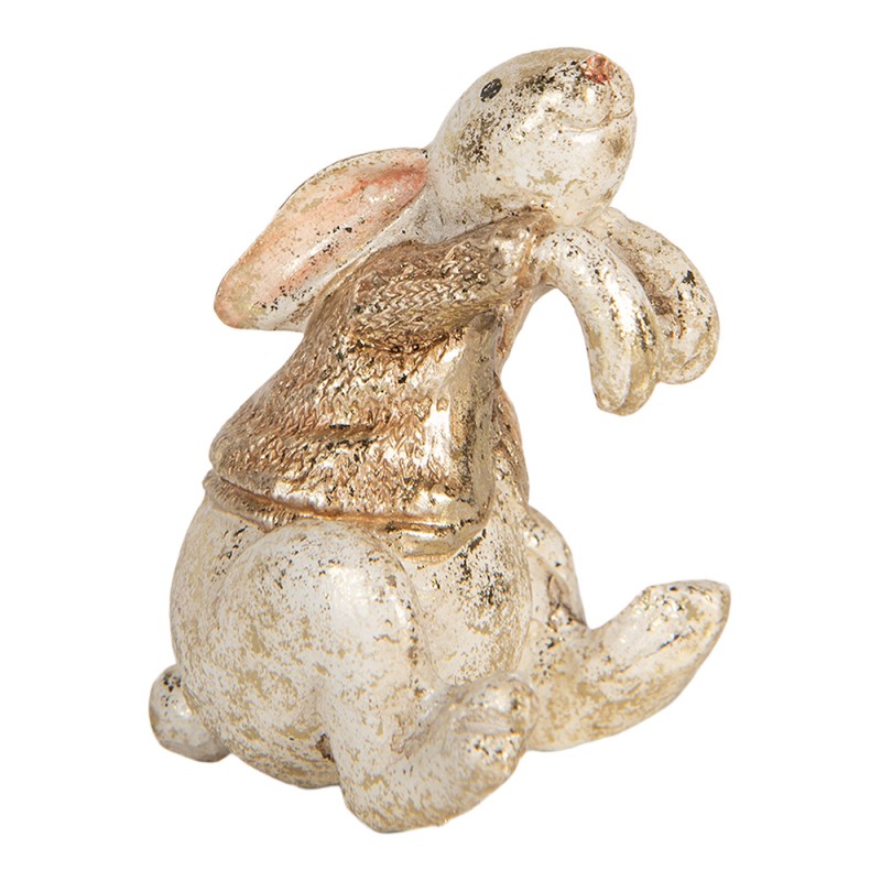 Clayre & Eef Statuetta decorativa Coniglio 6x6x7 cm Beige Plastica