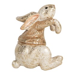 Clayre & Eef Statuetta decorativa Coniglio 6x6x7 cm Beige Plastica
