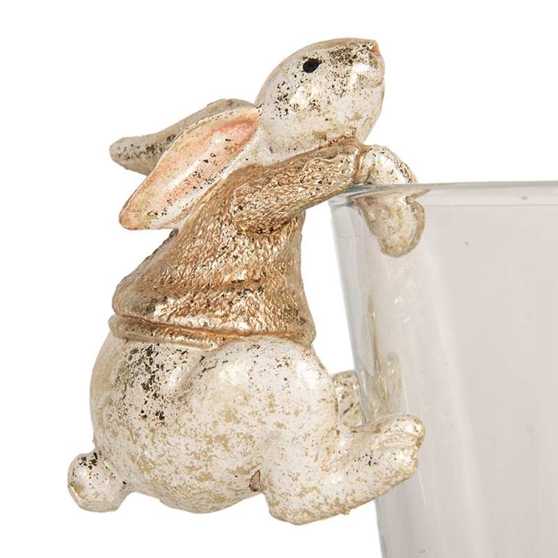 Clayre & Eef Statuetta decorativa Coniglio 6x6x7 cm Beige Plastica