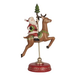 Clayre & Eef Statuetta Babbo Natale 16x11x30 cm Rosso Plastica