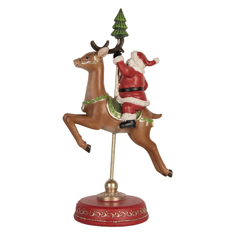 Clayre & Eef Statuetta Babbo Natale 16x11x30 cm Rosso Plastica
