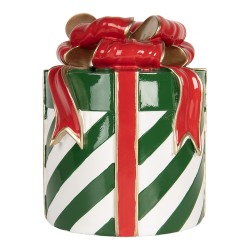Clayre & Eef Statuetta decorativa di Natale Regalo Ø 21x25 cm Verde Plastica