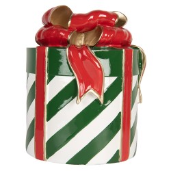 Clayre & Eef Statuetta decorativa di Natale Regalo Ø 21x25 cm Verde Plastica