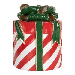 Clayre & Eef Statuetta decorativa di Natale Regalo Ø 16x21 cm Rosso Plastica