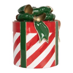 Clayre & Eef Statuetta decorativa di Natale Regalo Ø 16x21 cm Rosso Plastica