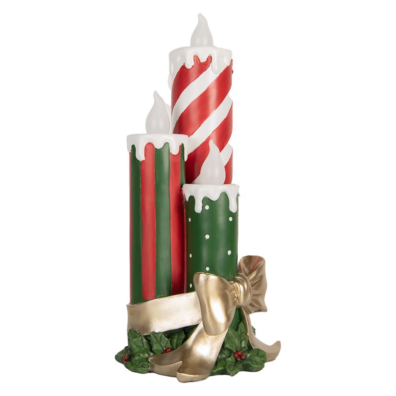 Clayre & Eef Décoration de Noël avec lumières LED et musique LED 19x16x41 cm Rouge Plastique