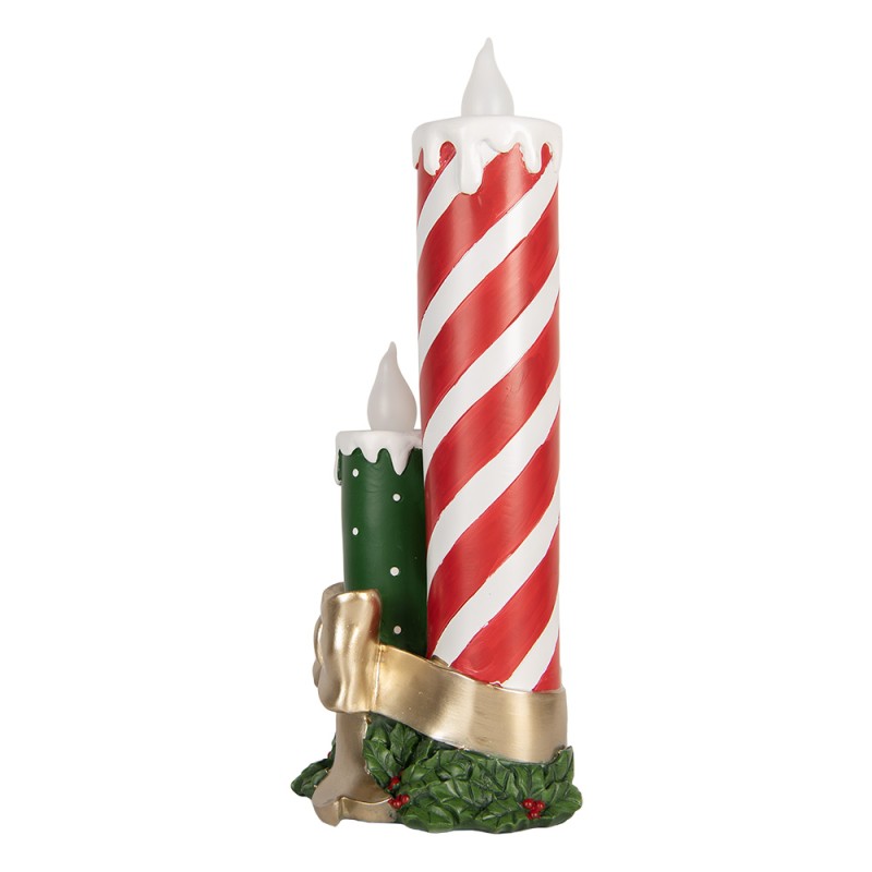 Clayre & Eef Décoration de Noël avec lumières LED et musique LED 19x16x41 cm Rouge Plastique