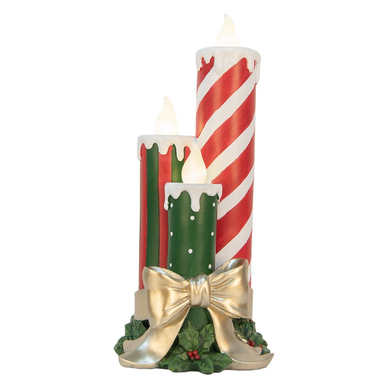 Clayre & Eef Décoration de Noël avec lumières LED et musique LED 19x16x41 cm Rouge Plastique