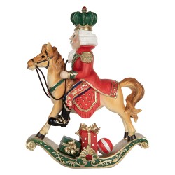 Clayre & Eef Statuetta decorativa di Natale Schiaccianoci 24x8x31 cm Marrone Plastica
