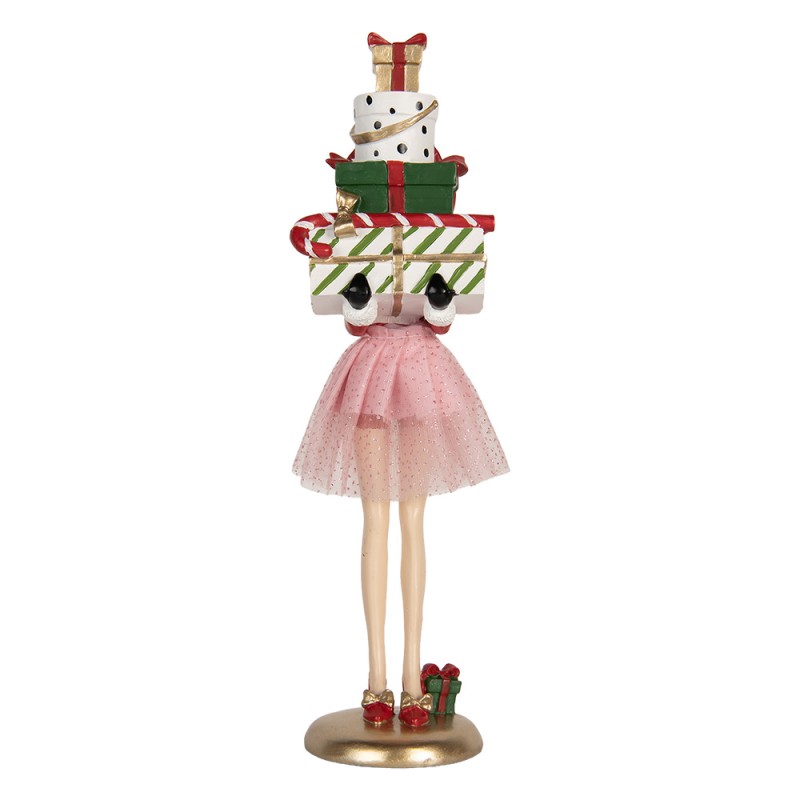 Clayre & Eef Statuetta decorativa Donna 10x10x36 cm Rosa Plastica