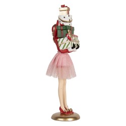 Clayre & Eef Statuetta decorativa Donna 10x10x36 cm Rosa Plastica