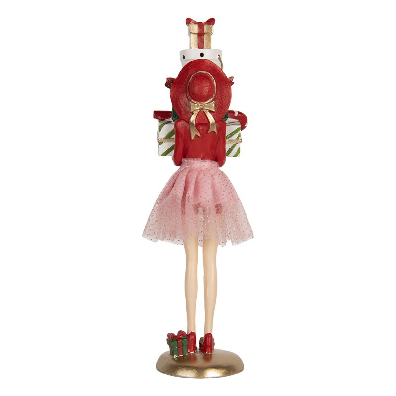 Clayre & Eef Statuetta decorativa Donna 10x10x36 cm Rosa Plastica
