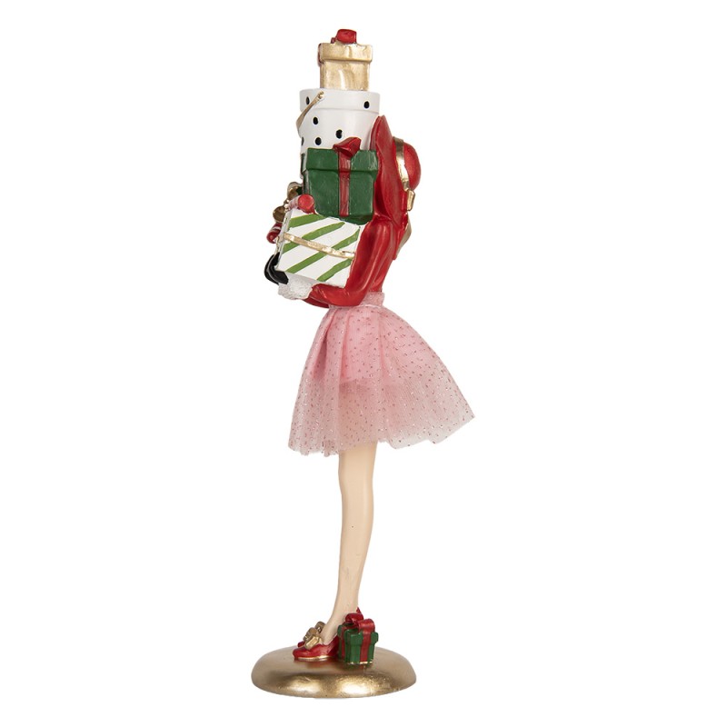 Clayre & Eef Statuetta decorativa Donna 10x10x36 cm Rosa Plastica