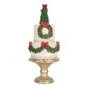 Clayre & Eef Statuetta decorativa Torta Ø 17x42 cm Bianco Plastica
