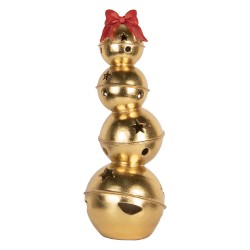 Clayre & Eef Statuetta decorativa di Natale Pallina di Natale 20x20x54 cm Color oro Plastica