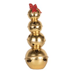Clayre & Eef Statuetta decorativa di Natale Pallina di Natale 20x20x54 cm Color oro Plastica