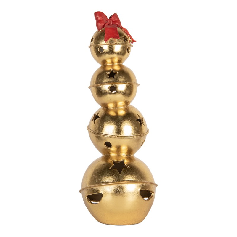 Clayre & Eef Statuetta decorativa di Natale Pallina di Natale 20x20x54 cm Color oro Plastica