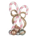 Clayre & Eef Statuetta decorativa di Natale Bastoncino di zucchero 19x14x30 cm Rosa Plastica