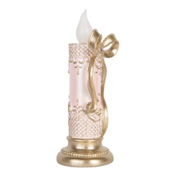 Clayre & Eef Decorazione natalizia con illuminazione a LED e musica 10x10x25 cm Color oro Plastica