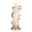 Clayre & Eef Decorazione natalizia con illuminazione a LED e musica 10x10x25 cm Color oro Plastica